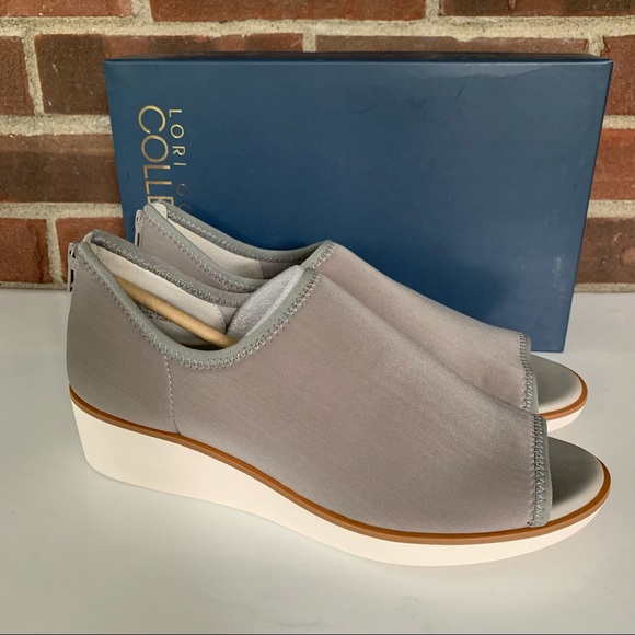 Lori Goldstein Shoes - Lori Goldstein Collection Women’s Siani Grey Peep Toe Wedge Sneakers US 8.5 M